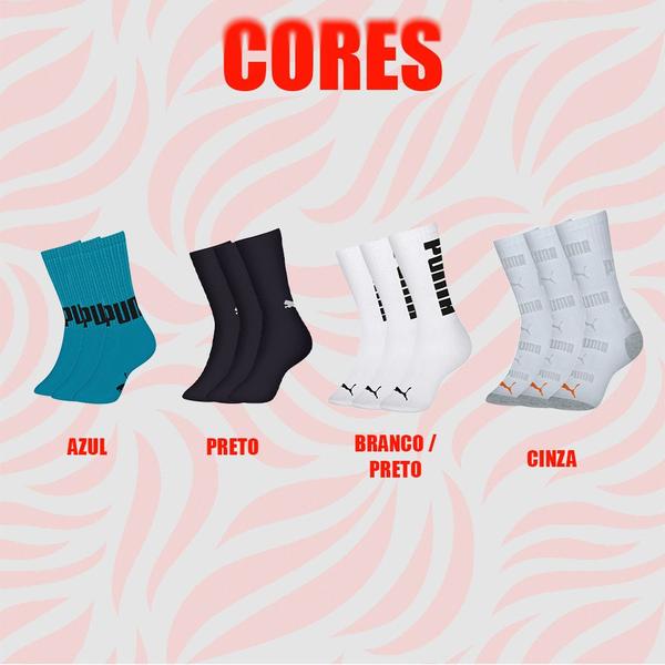 Imagem de Kit Com 6 Pares De Meias Esportivas Sport Atoalhada Masculina Cano Longo