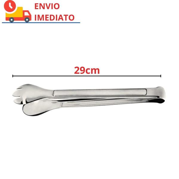 Imagem de Kit com 6 Pegador Salada Frutas Frios Pães Carne Churrasco Inox Restaurante