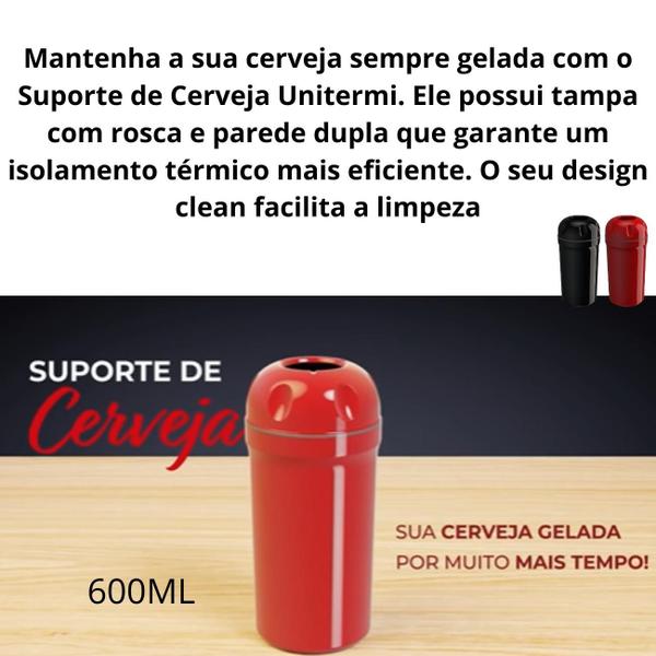 Imagem de Kit com 6 Porta Garrafa Térmico Camisinha Suporte Para Cerveja 600ml Unitermi