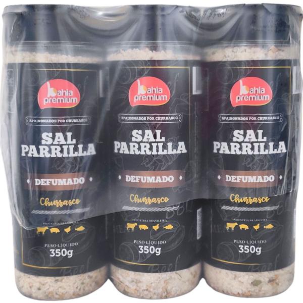 Imagem de Kit Com 6 Sal de Parrilla Defumado Temperado Churrasco Completo Gourmet 350g Bahia Premium