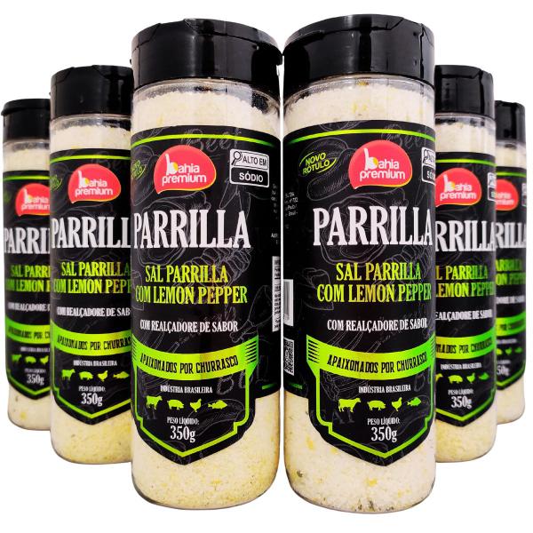 Imagem de Kit Com 6 Sal de Parrilla Defumado Temperado Churrasco Completo Gourmet 350g Bahia Premium