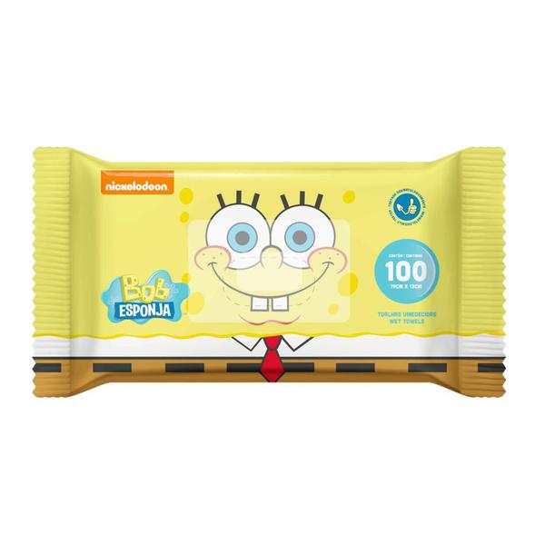 Imagem de Kit Com 6 Toalhinhas Umedecidas Bob Esponja Atacado Revenda Barato