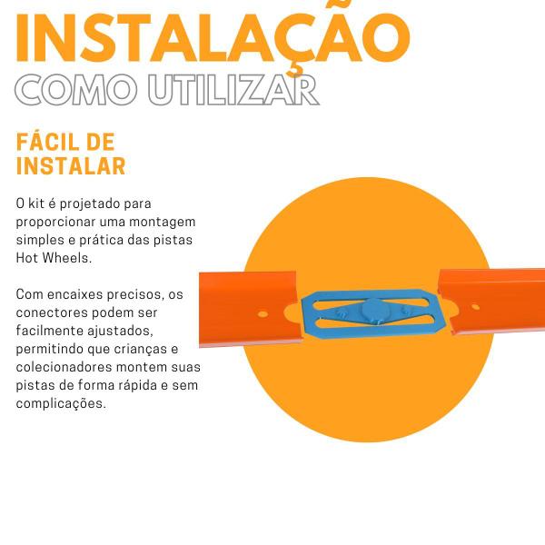 Imagem de Kit com 6 Unidades Conectores Conexão Emenda para Pista Hot Wheels