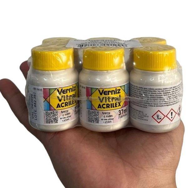 Imagem de Kit com 6 Verniz Vitral Base Madrepérola 592 Acrilex 37ml