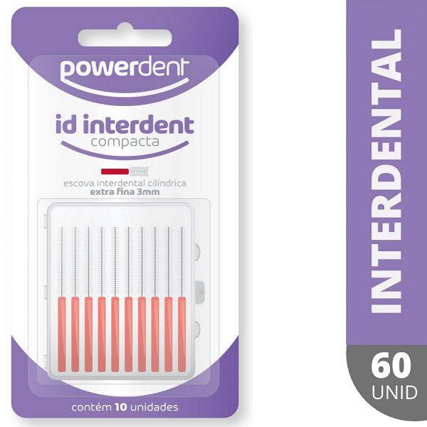 Imagem de Kit com 60 Escova Interdental Powerdent Cilindrica 3MM 1236