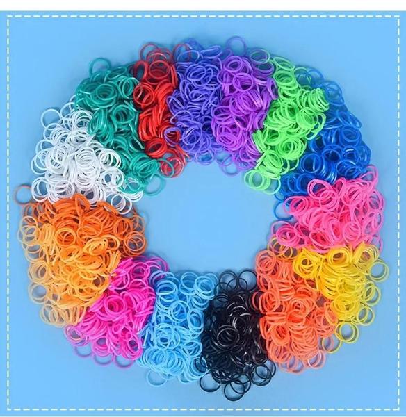 Imagem de Kit com 600 Faixas Elásticas de Tear Coloridas para Pulseiras DIY - Artesanato Infantil