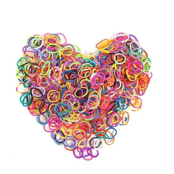 Imagem de Kit com 600 Faixas Elásticas de Tear Coloridas para Pulseiras DIY - Artesanato Infantil