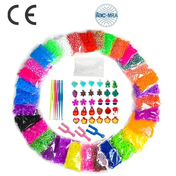 Imagem de Kit com 600 Faixas Elásticas de Tear Coloridas para Pulseiras DIY - Artesanato Infantil