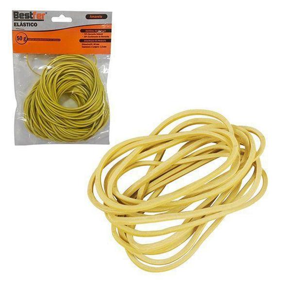 Imagem de Kit com 66 elásticos multiuso uso geral 50g - amarelo - BESTFER