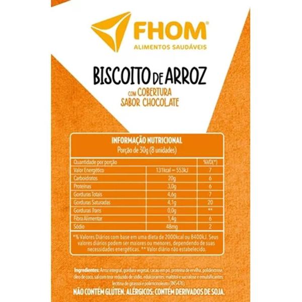 Imagem de Kit Com 6Un Biscoito De Arroz Chocolate S/ Gluten Fhom 60G