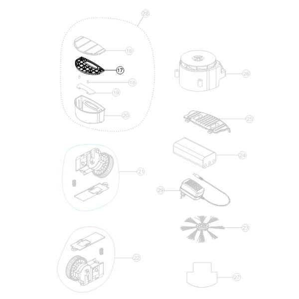 Imagem de Kit com 6un de Filtro de Entrada Compatível com Robô Aspirador Isweep S320