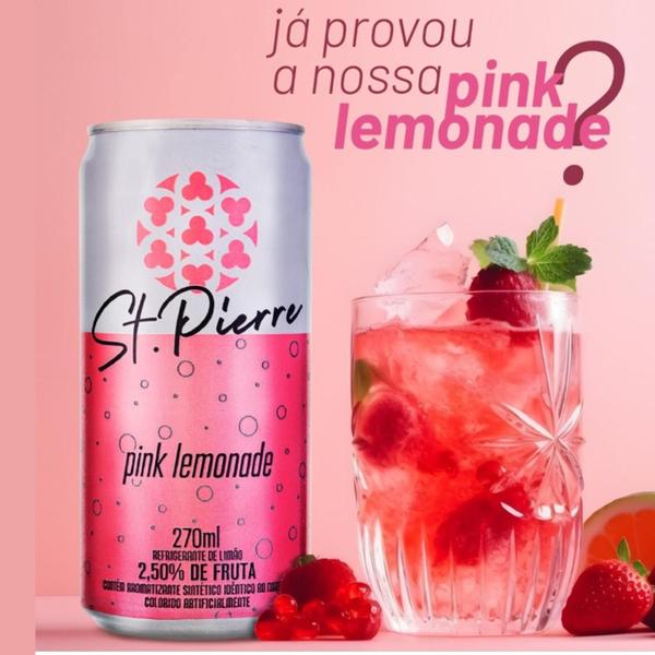 Imagem de Kit Com 6Un Refrigerante Pink Lemonade St Pierre Lata 270Ml