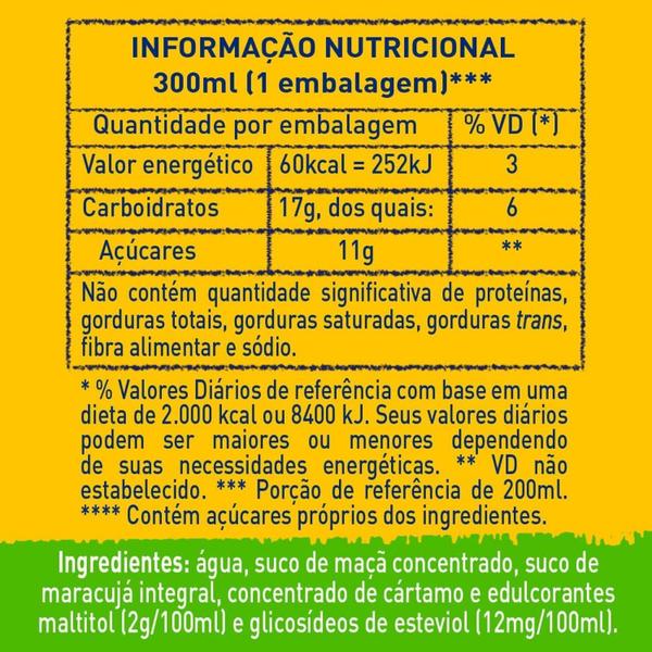 Imagem de Kit Com 6Un Suco De Maracujá Maçã Ambiente Natural One 300Ml