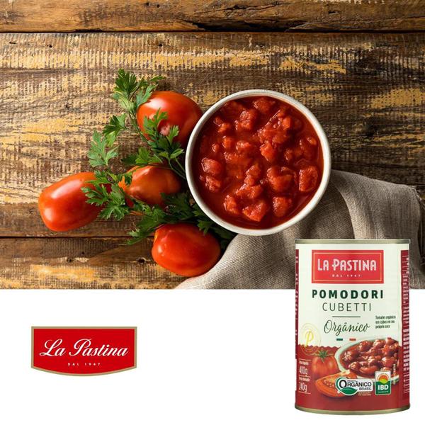 Kit Com 6Un Tomate Em Cubos Orgânico Molho La Pastina 400G Imagem de Kit Com 6Un Tomate Em Cubos Orgânico Molho La Pastina 400G