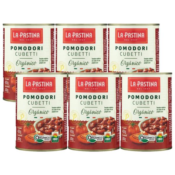 Kit Com 6Un Tomate Em Cubos Orgânico Molho La Pastina 400G Imagem de Kit Com 6Un Tomate Em Cubos Orgânico Molho La Pastina 400G