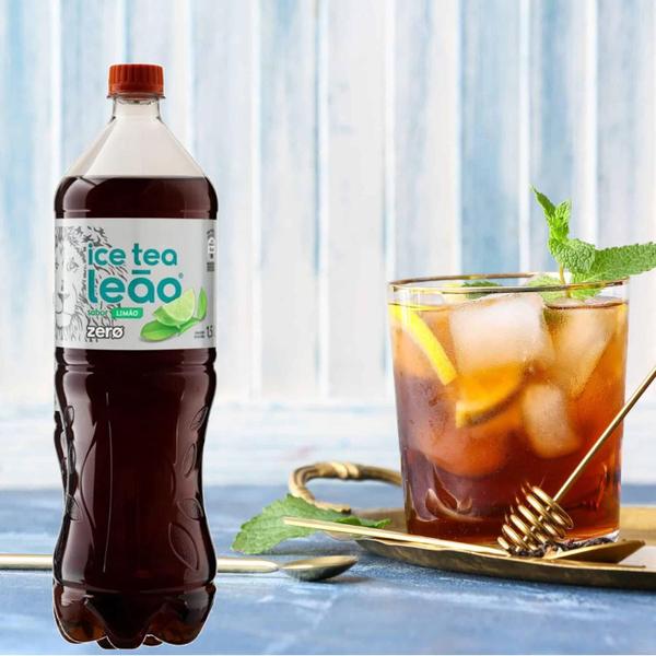 Imagem de Kit Com 6Und Chá Preto Ice Tea Limão Leão Zero Garrafa 1,5L