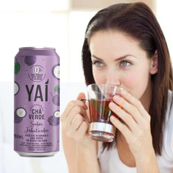 Imagem de Kit Com 6Und Chá Verde Yai Sabor Jabuticaba Lata 290Ml