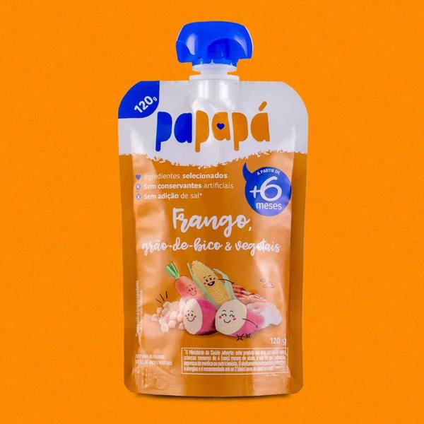 Kit Com 6Und Papinha De Frango, Grão B, Vegetais Papapá 120G Imagem de Kit Com 6Und Papinha De Frango, Grão B, Vegetais Papapá 120G