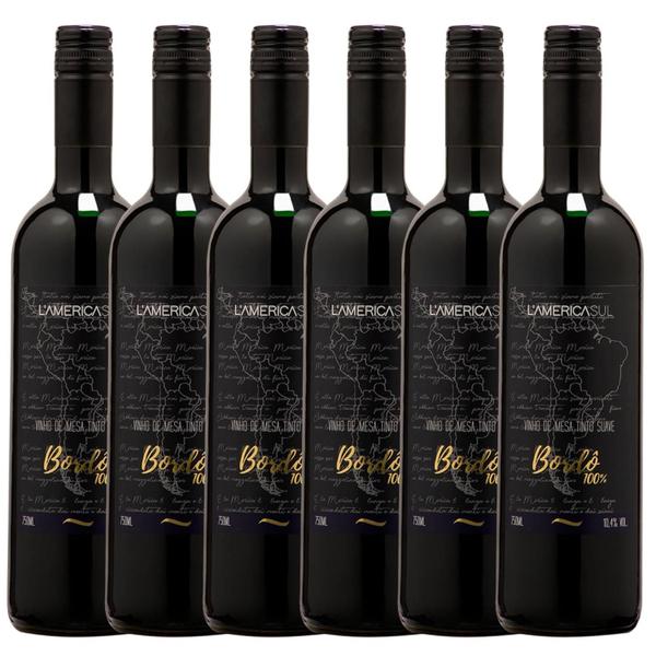 Imagem de Kit com 6x Santini Vinho Tinto Bordô L'america Suave