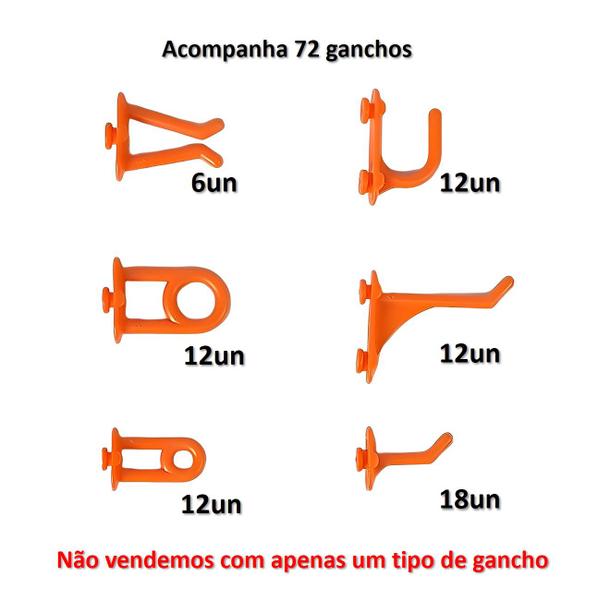 Kit Com 72 Ganchos Para Painel De Ferramenta Em Plástico Laranja - AMZ Imagem de Kit Com 72 Ganchos Para Painel De Ferramenta Em Plástico Laranja - AMZ