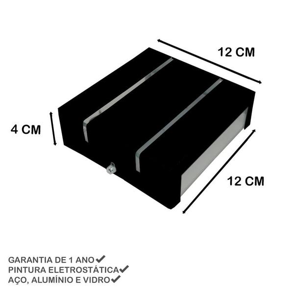 Imagem de Kit com 8 Arandelas na cor Preta 2 Frisos Moderna, Luminária - Soquete G9 - Para Ambientes Internos e Externos Mf103