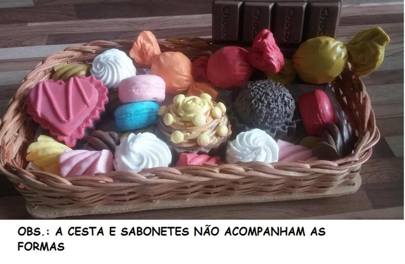 Kit com 8 moldes formas para fabricação de sabonetes formato doces - JJ Artesanato Imagem de Kit com 8 moldes formas para fabricação de sabonetes formato doces