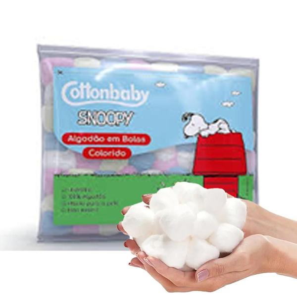 Imagem de Kit Com 8 Pacotes - Algodão Em Bolas 50g Cottonbaby Snoopy