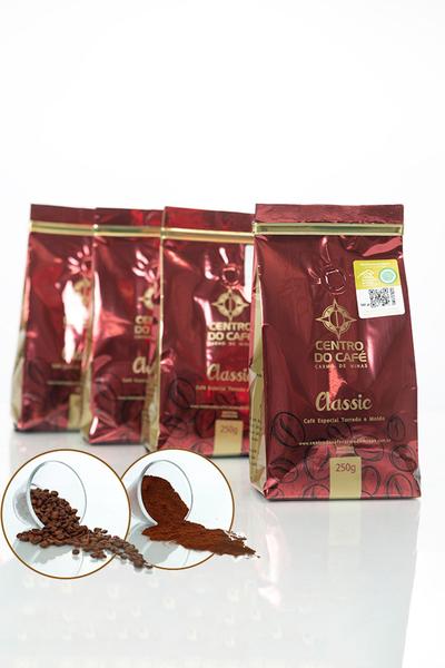 kit com 8 unidades, 4 de cada Café Especial, Classic e Natural Top 250 gr, em grãos - Centro do Café Carmo de Minas Imagem de kit com 8 unidades, 4 de cada Café Especial, Classic e Natural Top 250 gr, em grãos