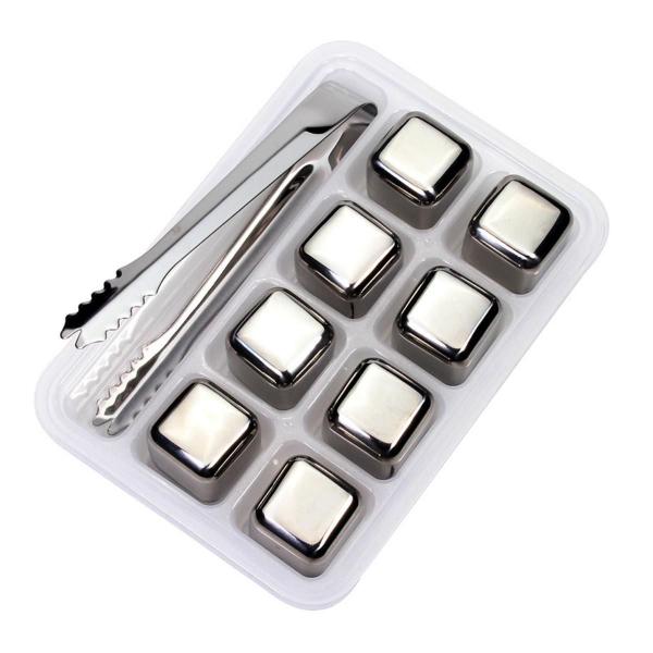 Kit Com 8 Unidades Cubo De Gelo Artificial Em Aço Inox - Onlytang Imagem de Kit Com 8 Unidades Cubo De Gelo Artificial Em Aço Inox