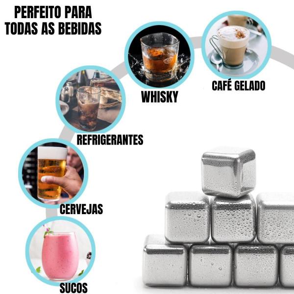 Kit Com 8 Unidades Cubo De Gelo Artificial Em Aço Inox - Onlytang Imagem de Kit Com 8 Unidades Cubo De Gelo Artificial Em Aço Inox
