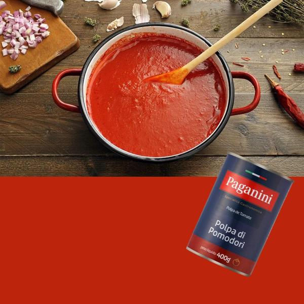 Imagem de Kit Com 8Un Polpa De Tomate Paganini (Italia) Lata 400G