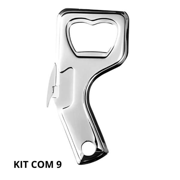 Kit com 9 Abridor De Latas e Garrafas - 9 Cm - Inox - GP INOX Imagem de Kit com 9 Abridor De Latas e Garrafas - 9 Cm - Inox