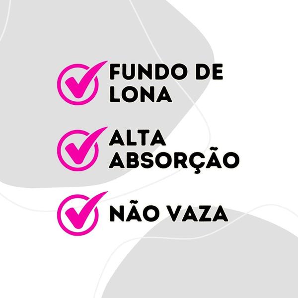 Imagem de Kit com 9 Banheiro para Cães Tecido Ecológico 45x45 Branco com borda Preta - 200 Lavagens Quality