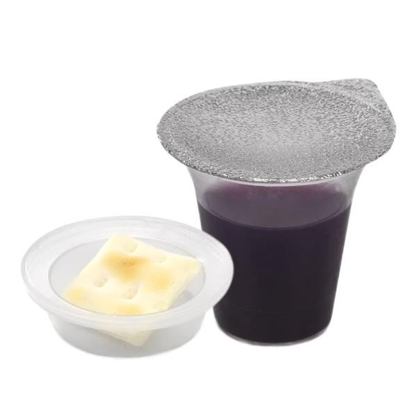 Imagem de Kit Com 96 Cálices Suco de Uva integral e Pão Ázimo Para Santa Ceia