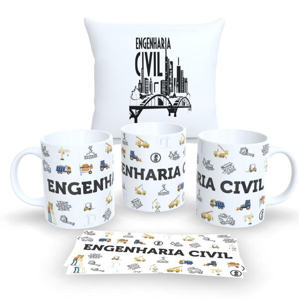 Imagem de Kit Com Almofada 30x30cm e Caneca de Porcelana Profissões 2