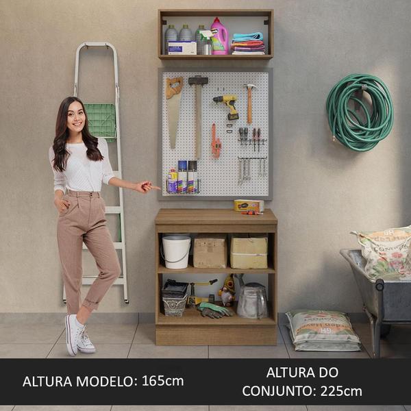 Imagem de Kit com Balcão e Armário Aéreo Multiuso 80cm Agata Madesa R