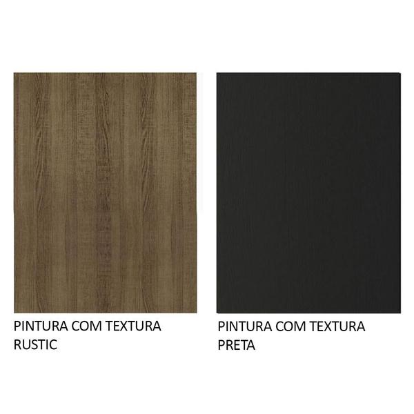 Kit com Balcão e Armário Aéreo Multiuso 80cm Rustic/Preto Agata Madesa Imagem de Kit com Balcão e Armário Aéreo Multiuso 80cm Rustic/Preto Agata Madesa
