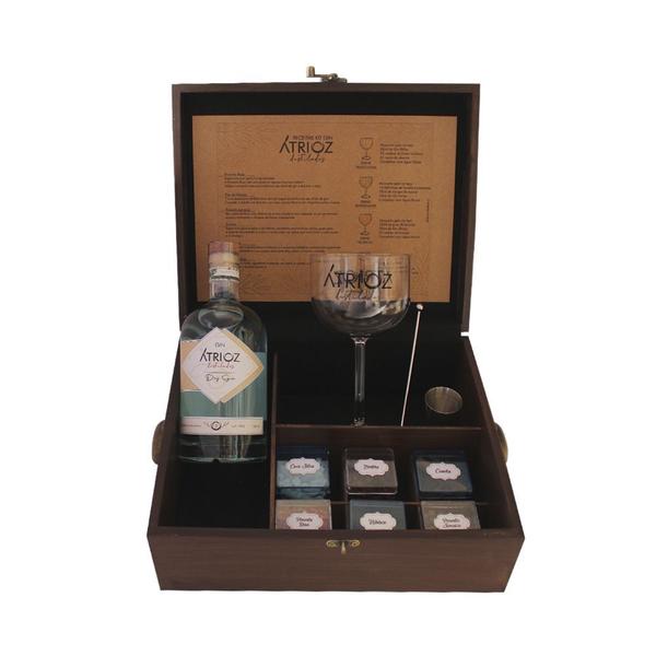 Imagem de Kit com Caixa Dry Gin Átrioz com Acessórios Gin Azul