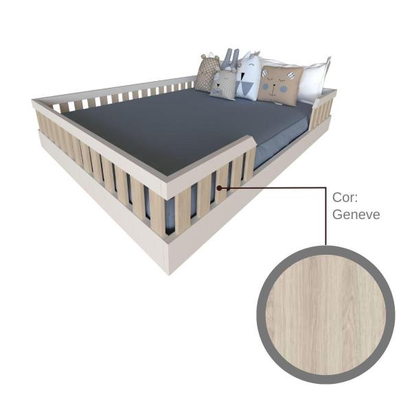 Imagem de Kit com Cama Casal e Armário Baixo Montessoriano Yescasa Branco/Geneve