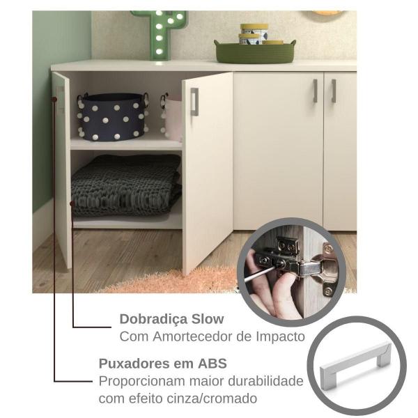 Imagem de Kit com Cama Casal e Armário Baixo Montessoriano Yescasa Branco