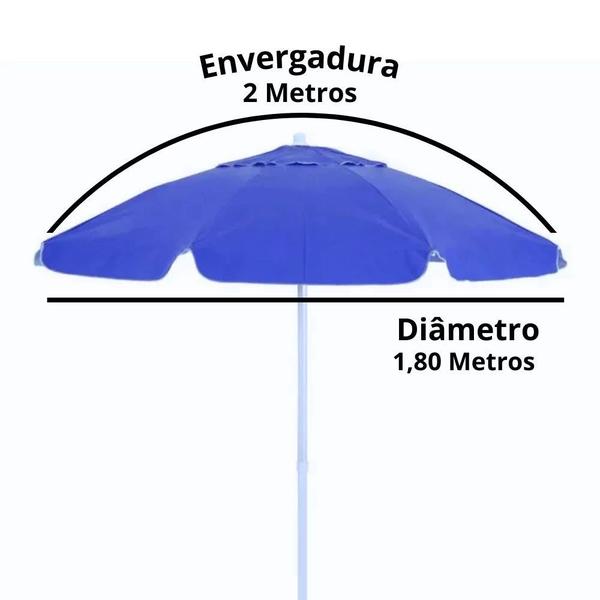 Imagem de Kit com Carrinho de Praia + 2 Cadeiras Cores Sortidas + Guarda Sol 2m