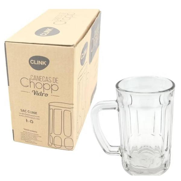 Imagem de Kit com Duas Caneca de Vidro para Chopp Cerveja  400 ML - Clink