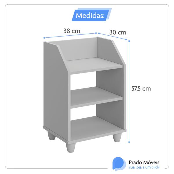 Imagem de Kit Com Duas Mesas De Cabeceira Quarto Moderna Com Pés De Plástico - Luxinho -  Cor: Preto Com Freijó- Lojas GB