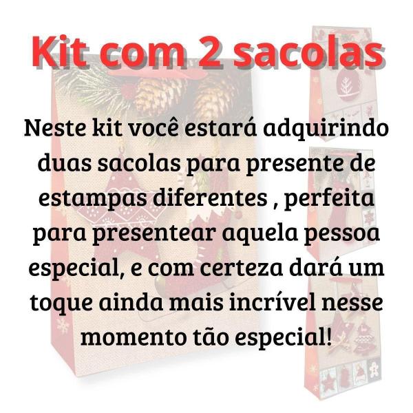 Imagem de Kit Com Duas Sacolas Presente Linha Premium Natal Envio Já