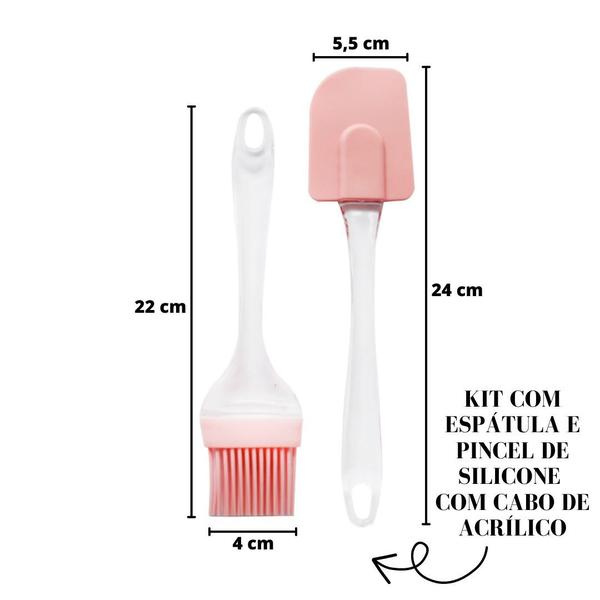 Imagem de Kit com espatula e pincel de silicone para cozinha 2 pçs