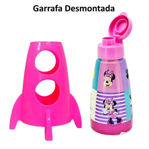 Imagem de Kit com Garrafinha Foguete Caneca Giratória + Copo Retrátil Minnie