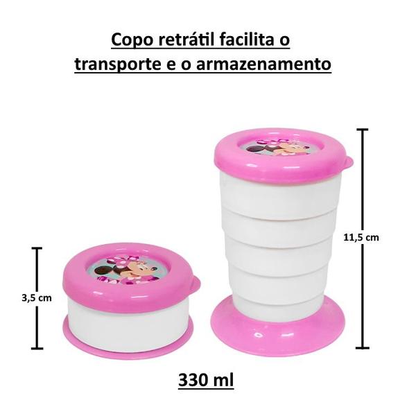 Imagem de Kit com Garrafinha Foguete Caneca Giratória + Copo Retrátil Minnie