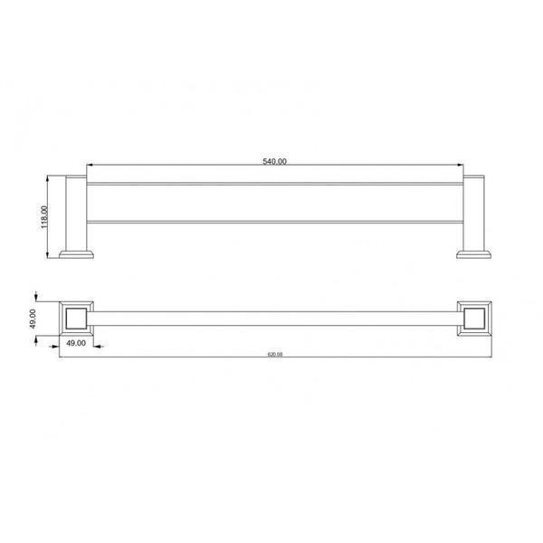 Imagem de Kit com Porta Toalha de Banho Duplo 62cm e 01 Cabide Ouro Fosco Ducon Metais Ouro Fosco