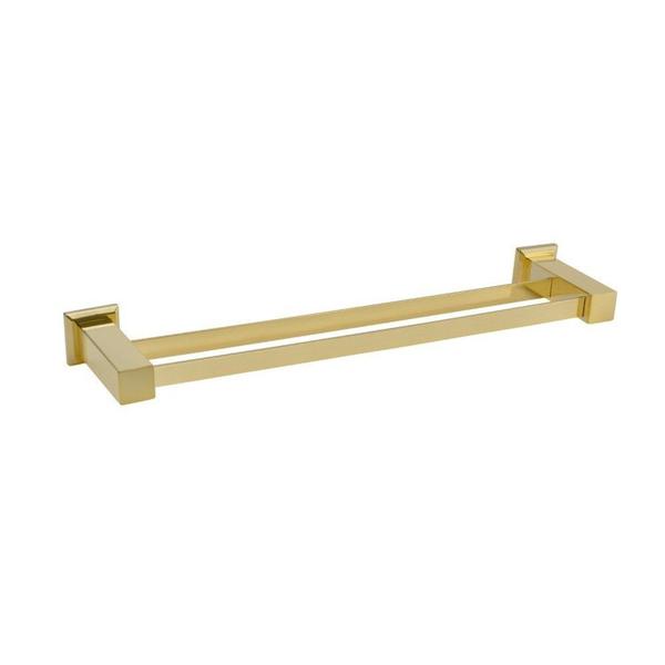 Imagem de Kit com Porta Toalha de Banho Duplo 62cm e 1 Cabide  Ducon Metais Gold