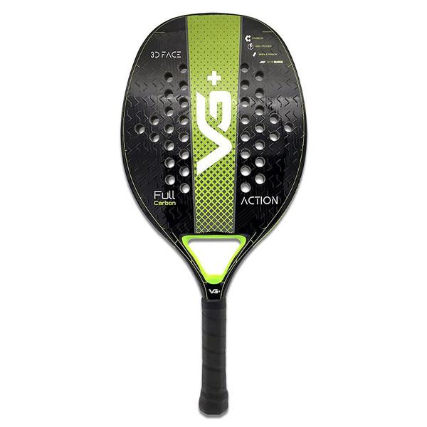 Imagem de Kit com Raquete Beach Tennis Action Full Carbon, 3 Bolas e 1 Mochila de Transporte VG Plus